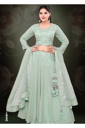 Light Blue Georgette Designer Lehenga